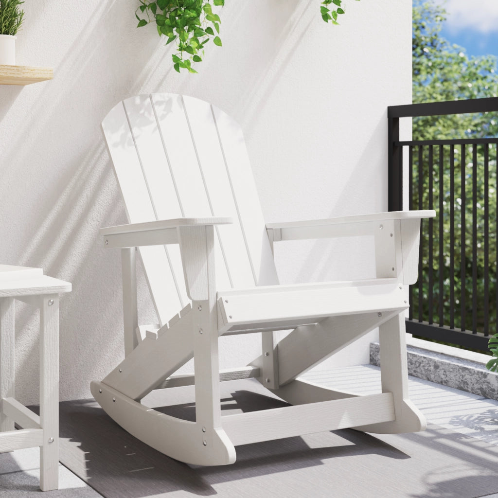 Sedia a Dondolo Adirondack Bianca 73.5x92x90 cm HDPE