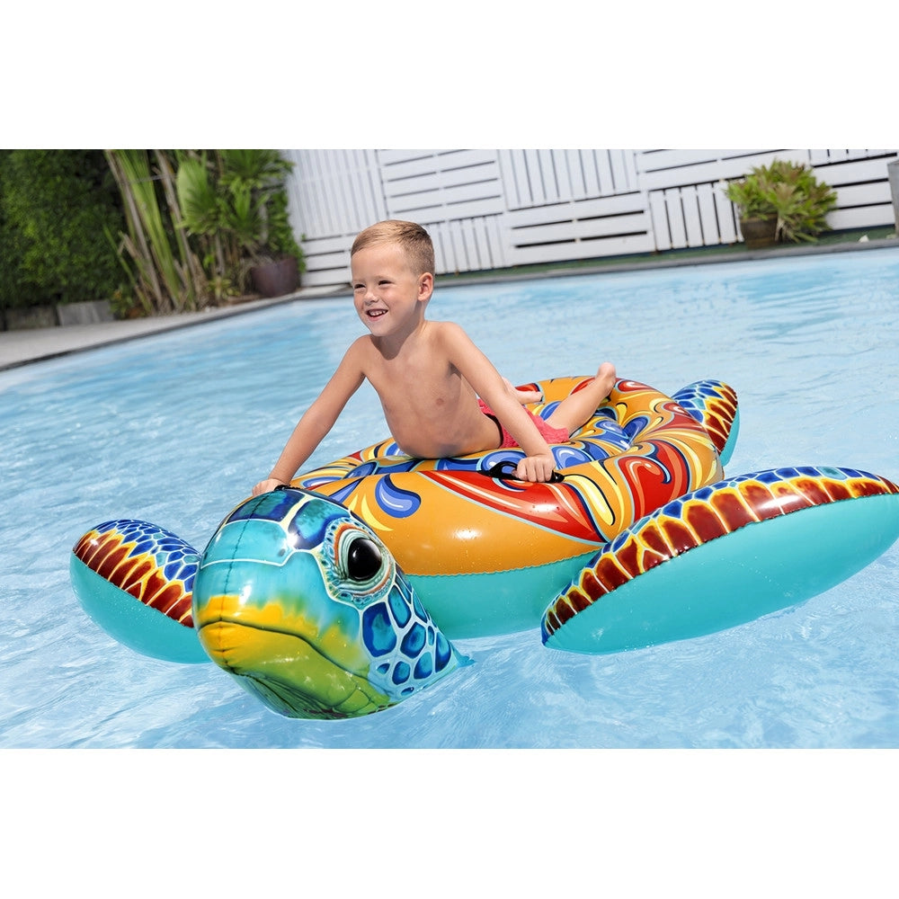 Trade Shop - Cavalcabile Gonfiabile Piscina Tartaruga Mediterranea Design Maioliche Con Maniglie 41523 -