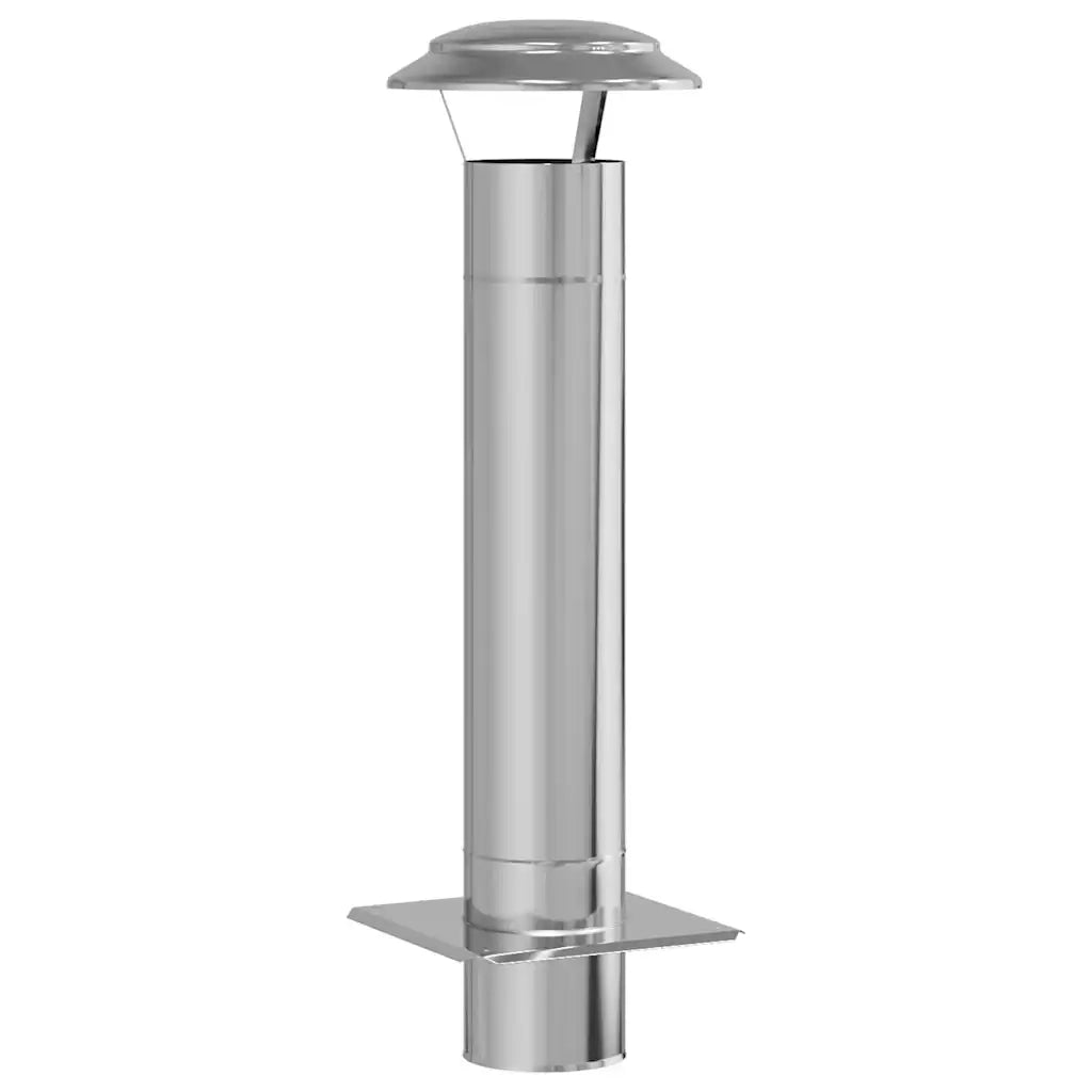 vidaXL Estensione Camino Argento 25 x 25 x 82 cm Acciaio inossidabile