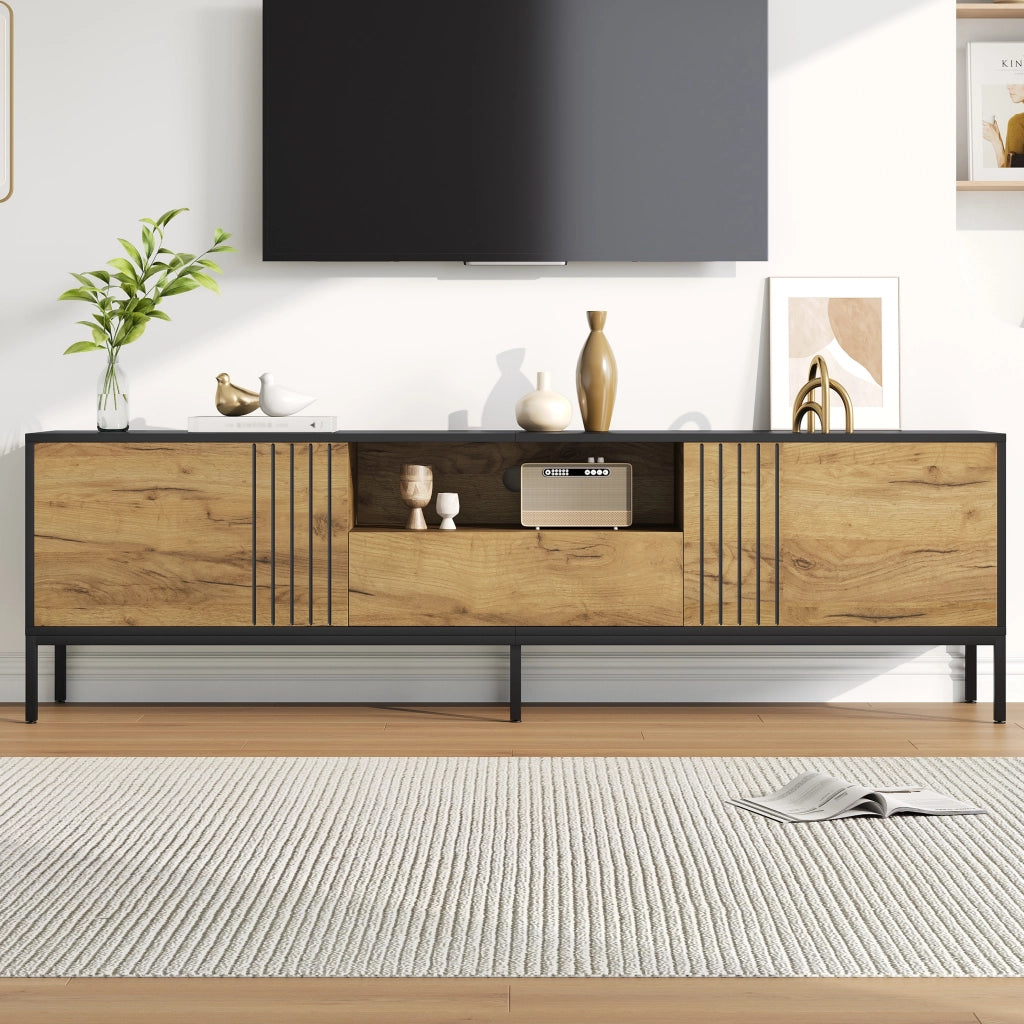 Mobile TV Lowboard ¨C MINIMAL ¨C Legno, 2 Ante e 1 Cassetto, 170x35x50 cm