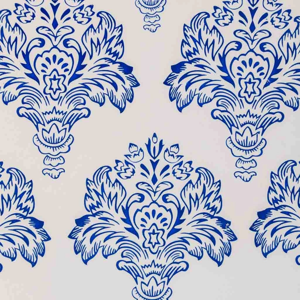 Vaso in ceramica bianca e blu, cm 15,5x12,5x26h