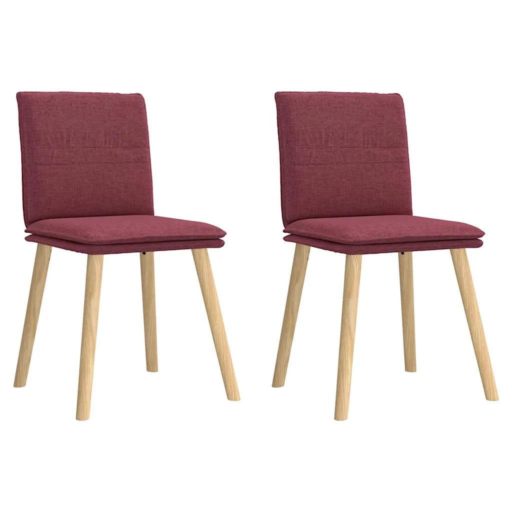 vidaXL Sedie da Pranzo 2 pz Rosso Vino in Tessuto