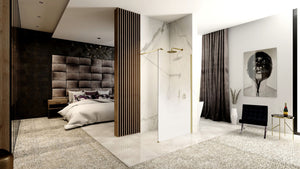 Parete Doccia Rea Aero Ombre Gold Brush/white 110