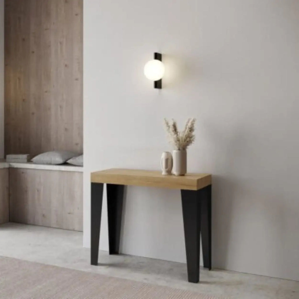 Consolle allungabile 90x40/196 cm Flame Small quercia natura gambe antracite