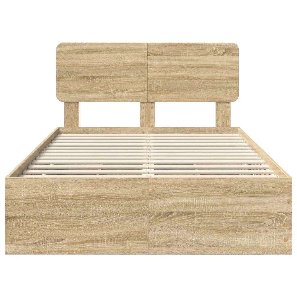 Struttura del letto con cassetto Rovere Sonoma 120 x 190 cm