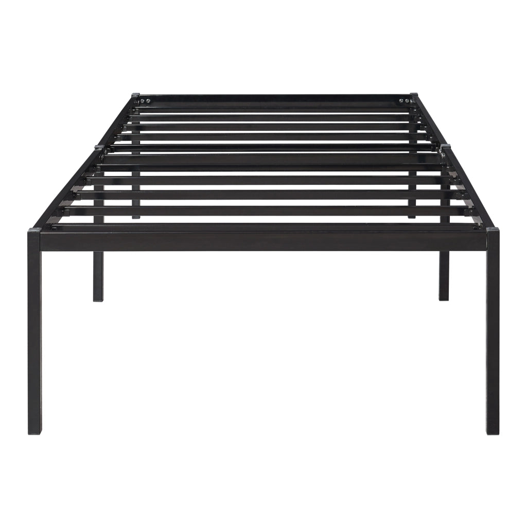 Struttura Letto Singolo Vårdö 90 x 200 cm in Acciaio Nero [en.casa]