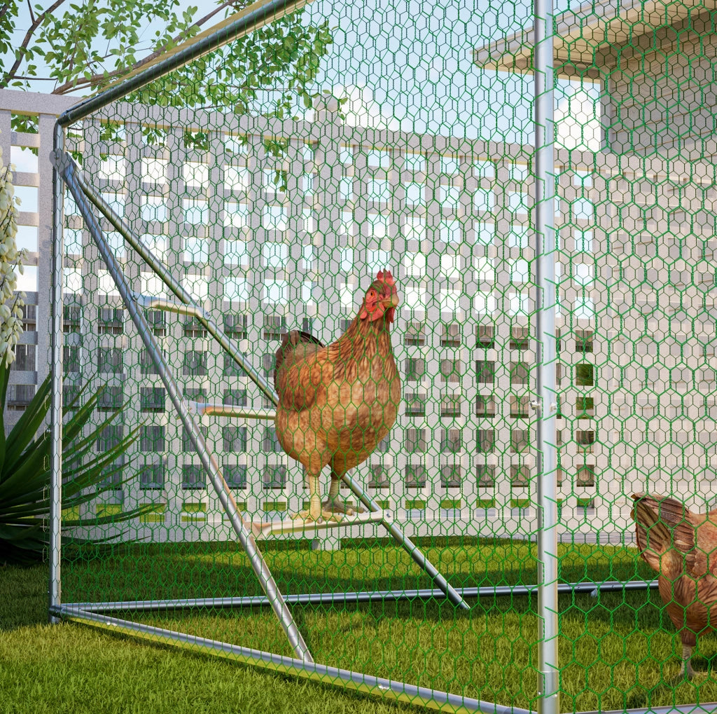 Recinto per polli in metallo 3 x 2 x 2 m con copertura PE