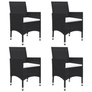 Set Mobili da Pranzo per Giardino 5 pz Nero 3068735