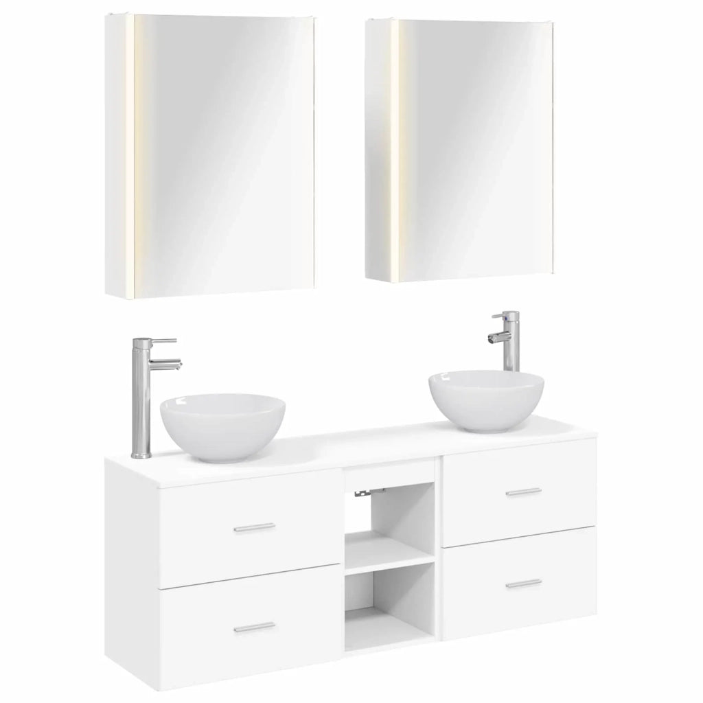 Set di Armadi da Bagno 5 pcs Bianco 53 x 15,5 x 70 cm 3406687