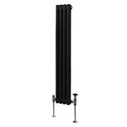 Termosifone Radiatore a 2 colonne per riscaldamento centralizzato verticale Nero150x20cm