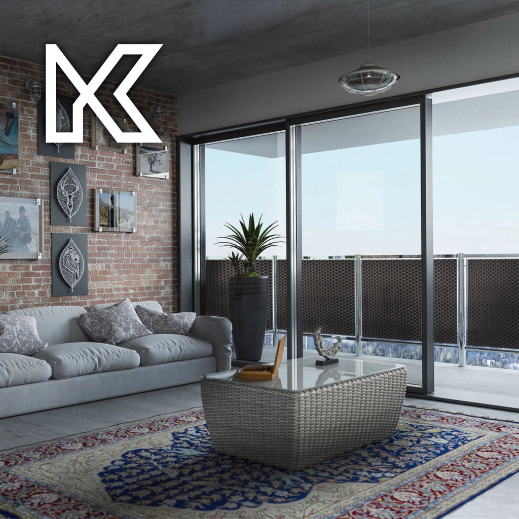 Telo di copertura per balcone in tecnorattan KADAX 1x7M, tappeto nero per balcone, terrazza e recinzione, di alta qualità.