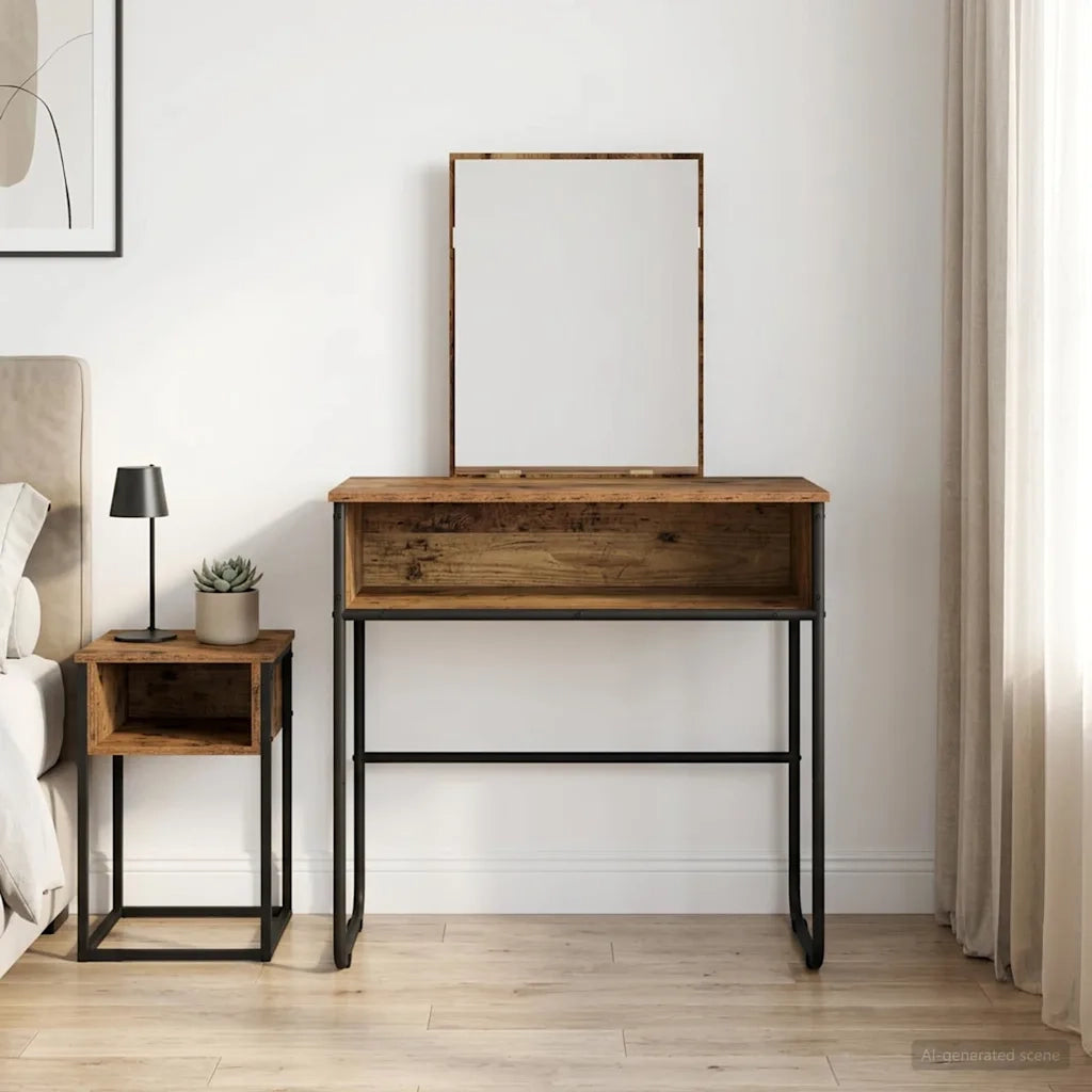 Tavolo da Trucco con lo scaffale Legno antico 81 x 40 x 131 cm 8007693