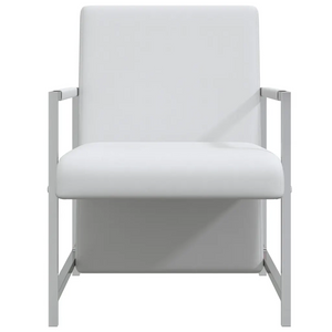 Poltrone 2 pz con Telaio Cromato Bianche in Similpelle