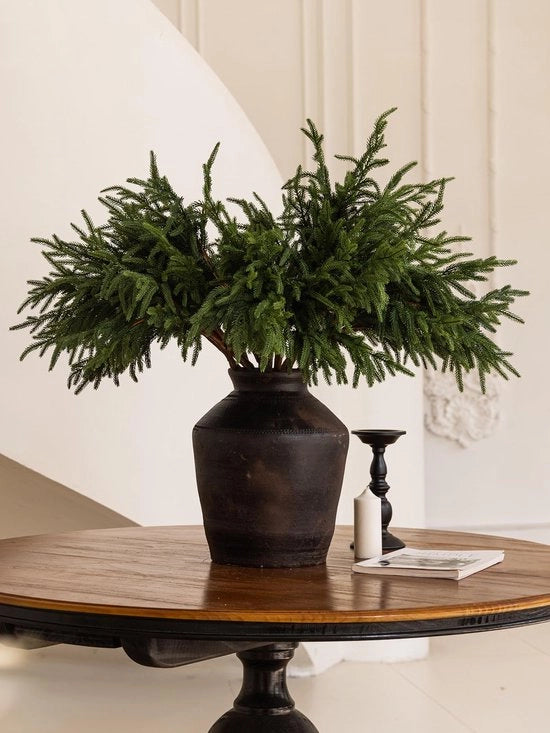 Decorazioni di Natale di Pino di Norfolk, 10 pezzi, per uso interno ed esterno, imitazione di pino di Norfolk per la decorazione di casa.