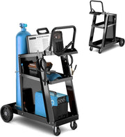 Carrello per officina, 3 livelli, con 2 catene di sicurezza e vassoio inferiore, 2 ganci laterali, carico 50 kg, 70 x 38 x 87 cm, per officina, garage