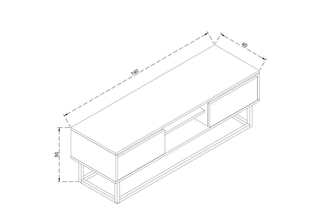 Porta TV in legno "Laxus" - 140 x 40 x 50 cm - Marrone
