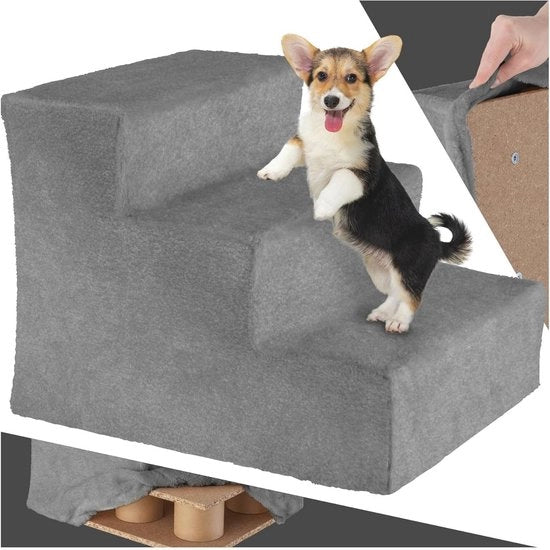Trappola per animali domestici - Aiuto di ingresso con copertura lavabile - Scale piatte aggiuntive per letto, divano o auto (37 x 45 x 34,5 cm)