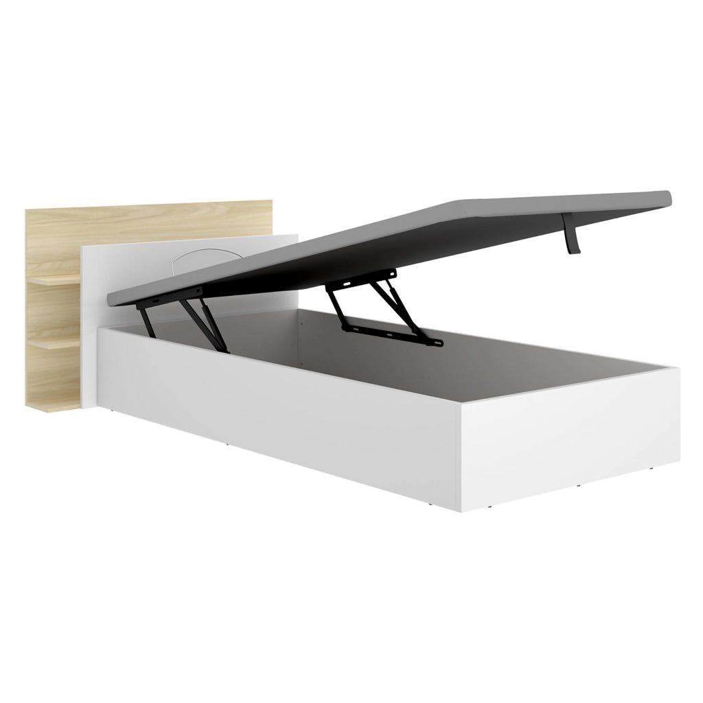 Montic, Letto Singolo Contenitore, Bianco