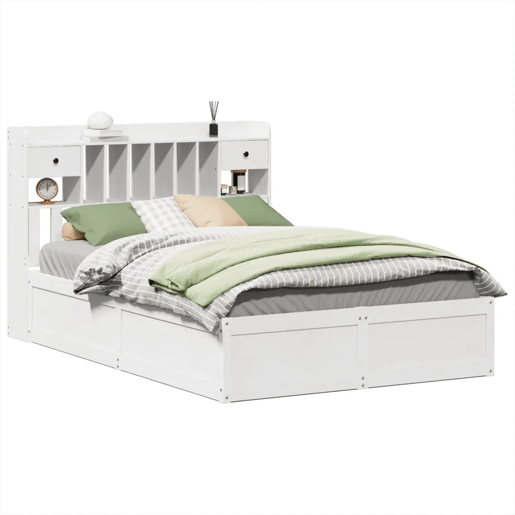 Letto senza Materasso Bianco 140x190 cm Legno Massello di Pino