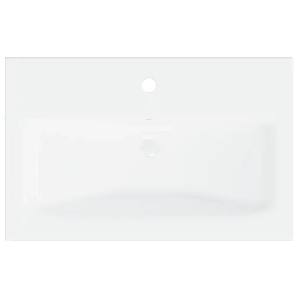 Lavabo da Incasso con Rubinetto 61x39x18 cm in Ceramica Bianco CFW6672603