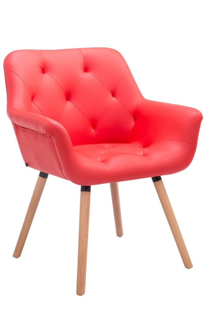 Sedia da pranzo CASSIDY in similpelle rosso,natura
