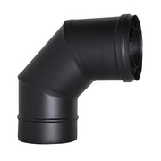 Curva 90 canna fumaria tubo coassiale nero D. 100/150  CE in acciaio 316 per stufa pellet  Made in Italy UNI 1856/2