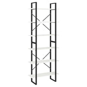 Mobile contenitore alto 80 x 30 x 210 cm stile industriale finitura opaca in legno di pino bianco 02_0047883