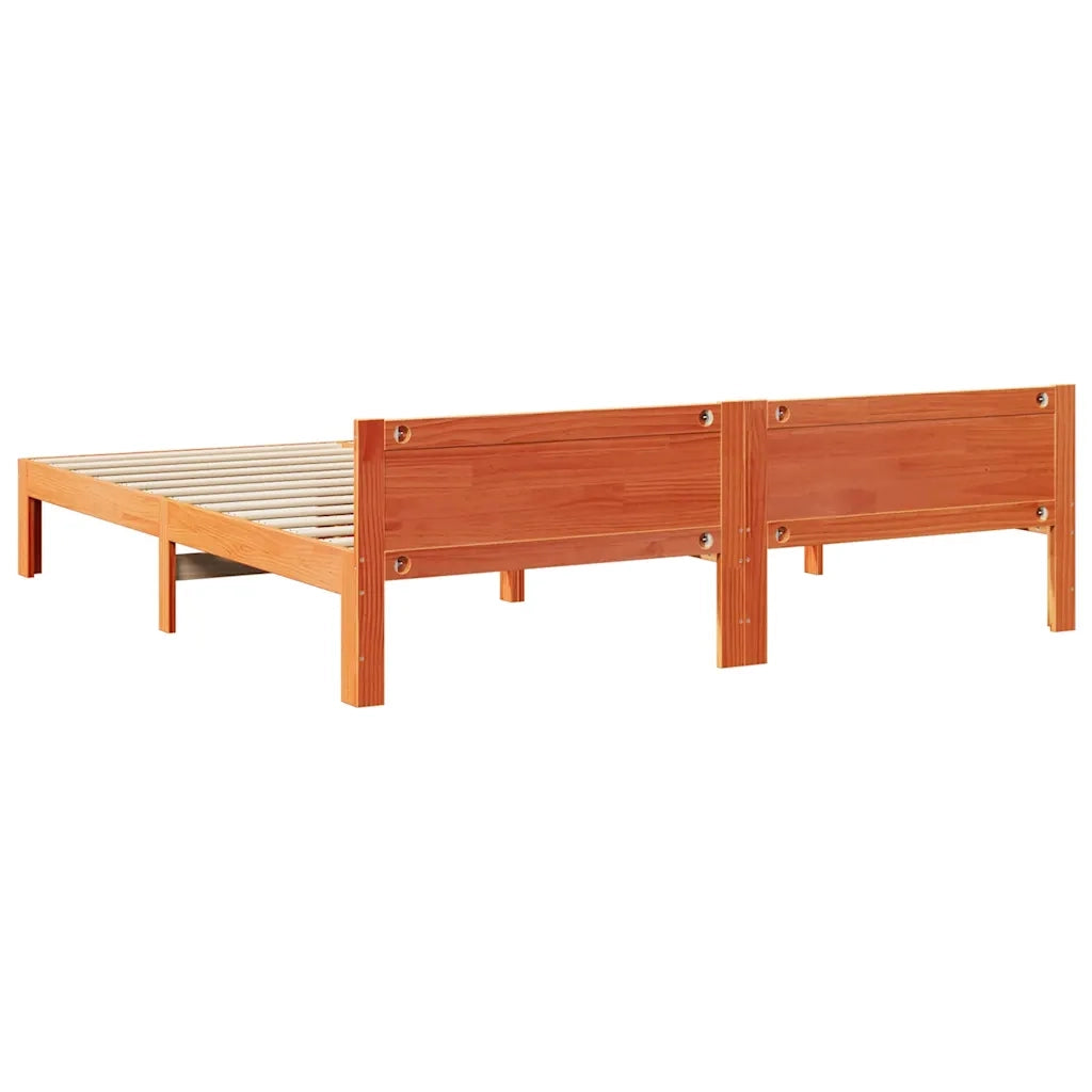 Giroletto senza Materasso Marrone Cera 160x200 cm Legno di Pino 859231