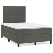 Letto a Molle Materasso e LED Grigio Scuro 120x190cm in Velluto 3270318