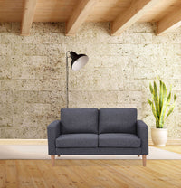 Divano 2 Posti Ramsey 137x73x82 h cm in Tessuto Grigio scuro