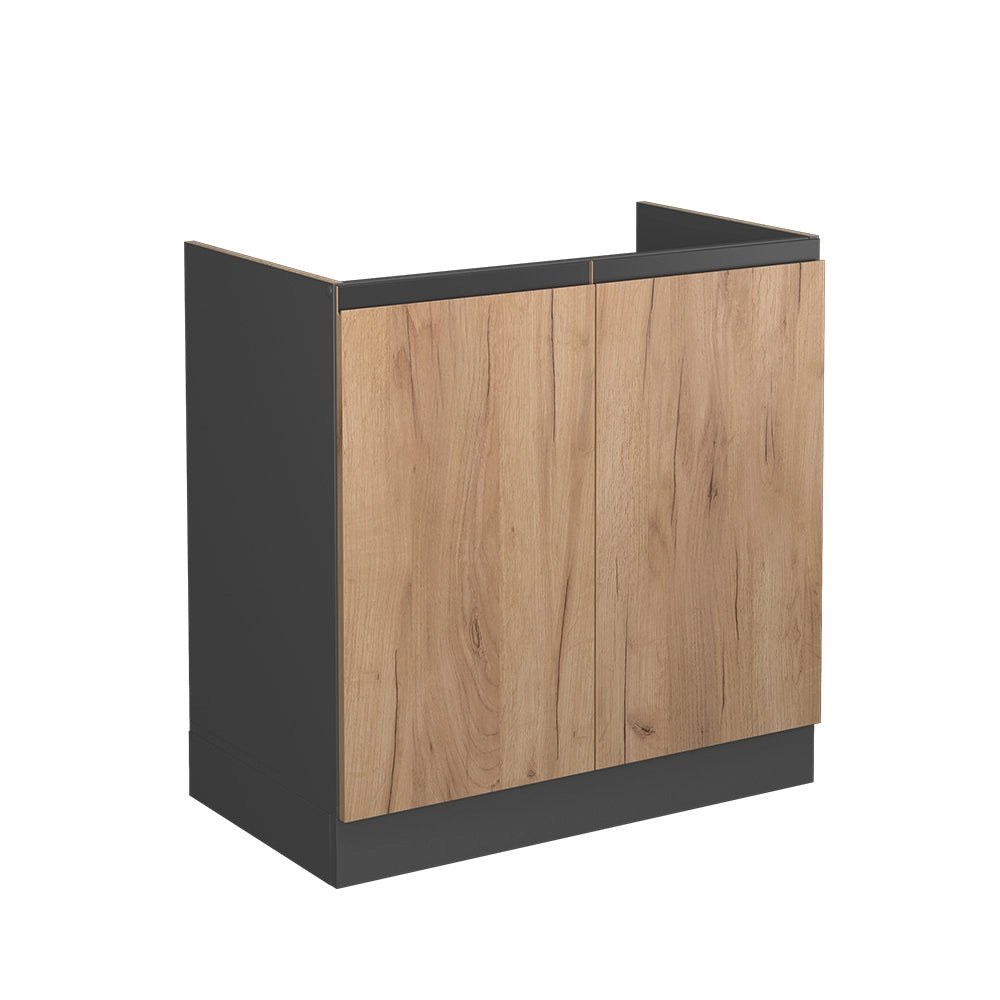 Vicco Mobile lavello cucina Quercia dorata 80 cm Forma a J, senza piano di lavoro