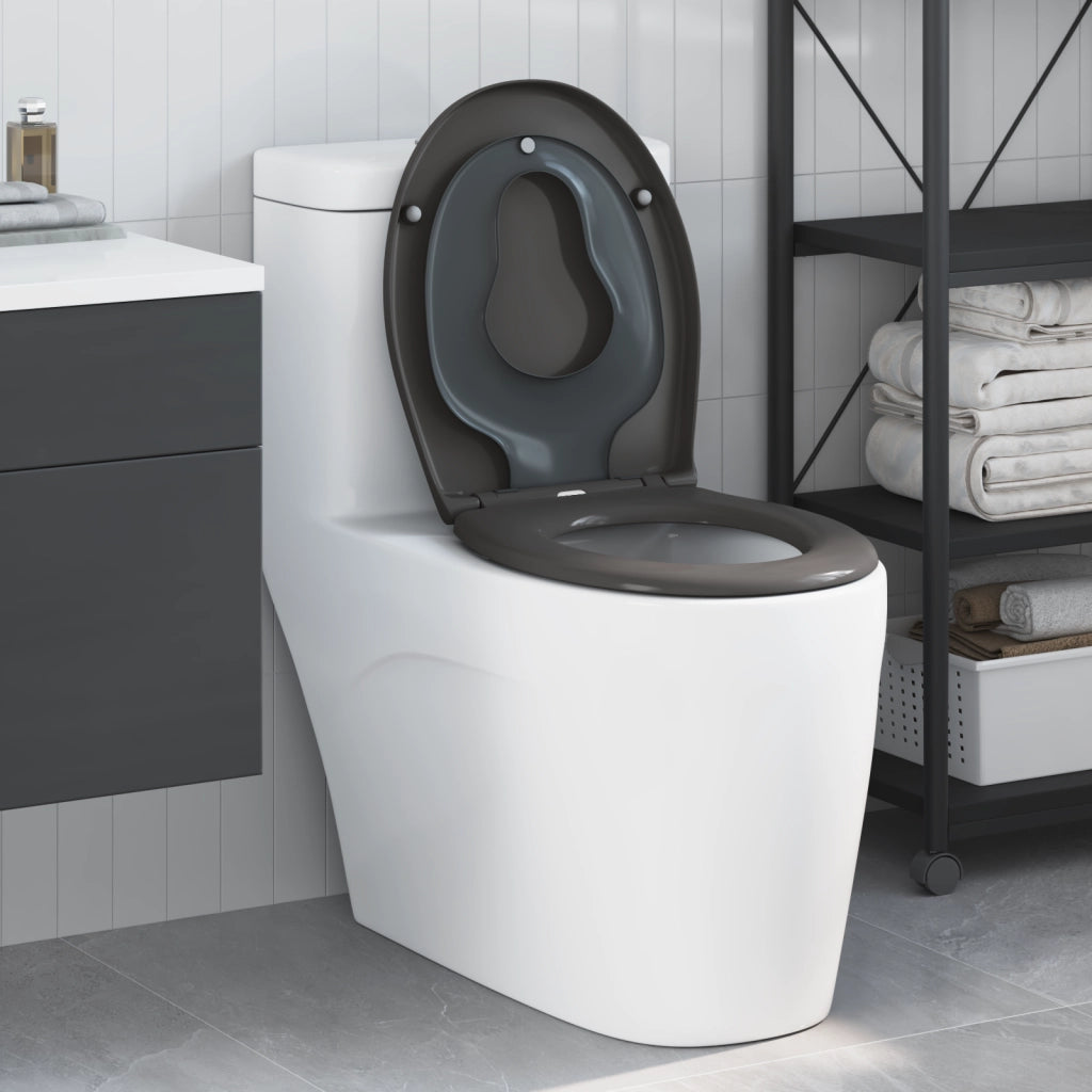 Sedile per Toilette Familiare con Sedile per Bambini Sgancio Rapido in Duroplast