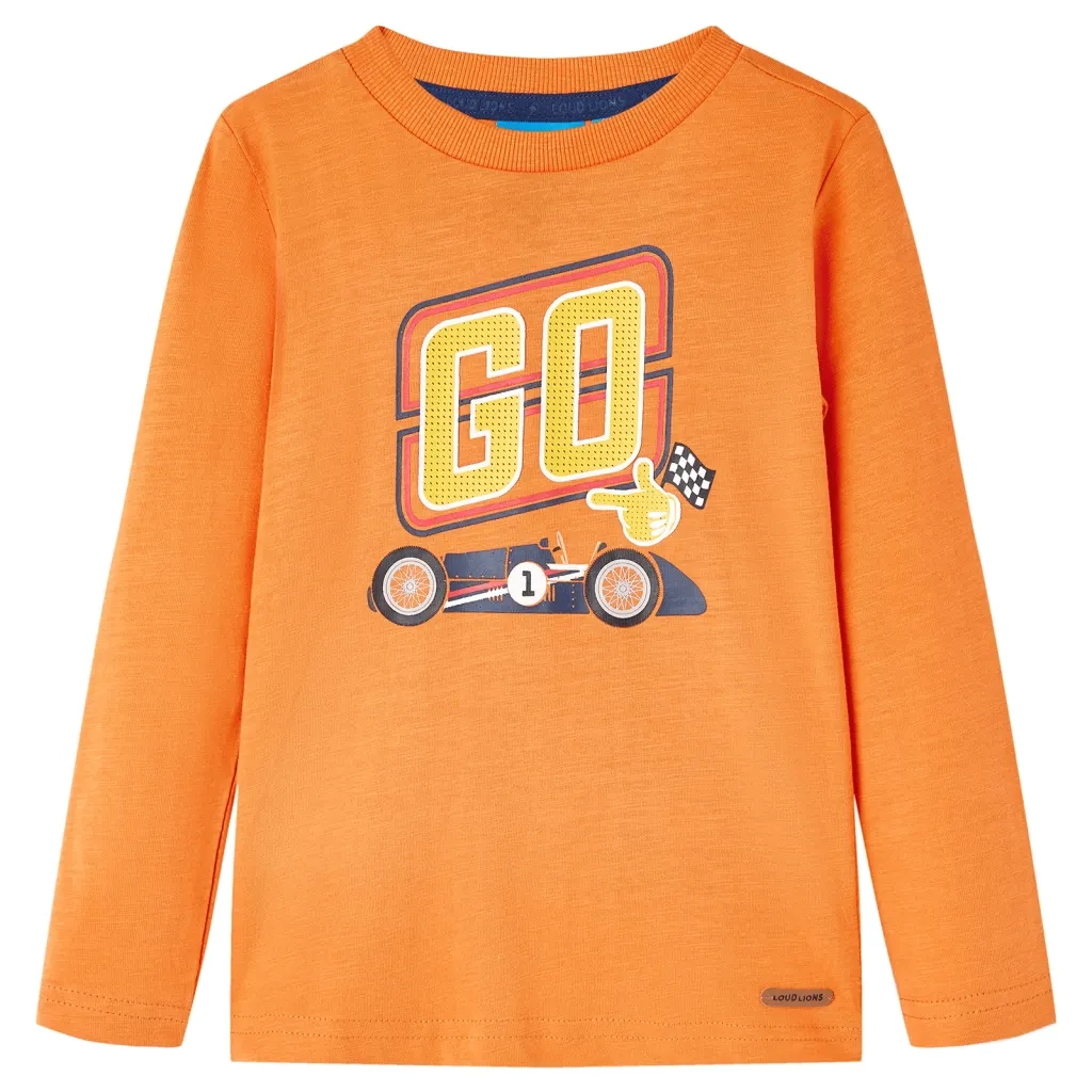 Maglietta da Bambino Maniche Lunghe Arancione Scuro 116cod mxl 84341