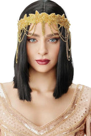 Giraffa dorata 20s Gatsby Cintura capellina con Catena rombante - Accessorio capellino Vintage per donne - Stile festivo 1920 Flapper