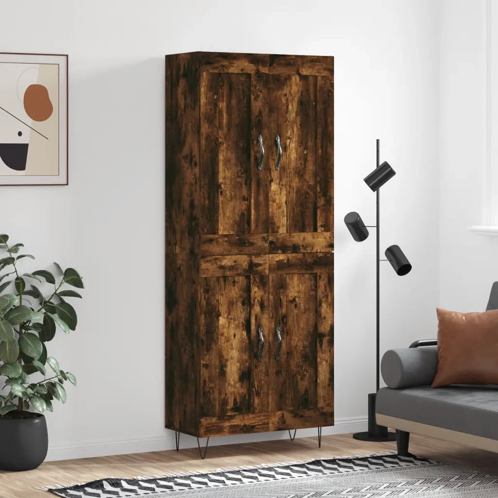 vidaXL Credenza Rovere Fumo  69,5x34x180 cm in Legno Multistrato