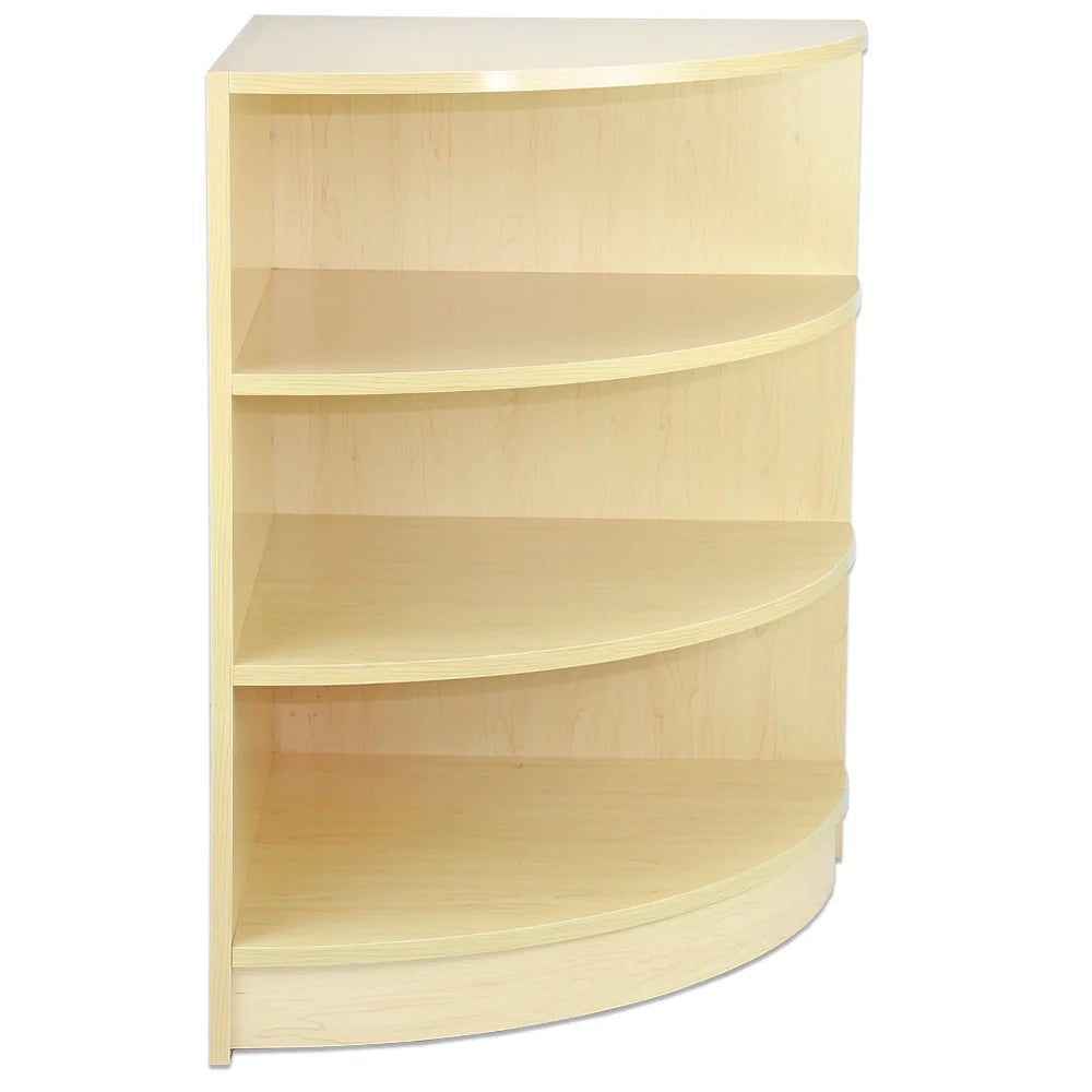 Banco Angolare LM60 in Laminato Acero con Design Curvo e 3 Ripiani