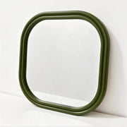 Specchio quadrato decorazione legno, 60cm, verde kaki