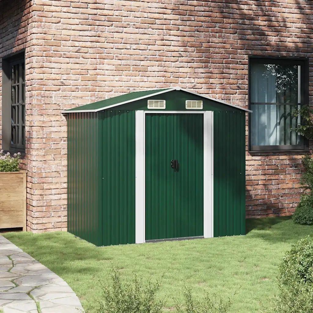 Capanno per Attrezzi in Metallo Verde 204x132x186 cm CFW5069173