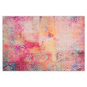 Tappeto tappetino Moquette Tessuto in poliestere Multicolore Motivo astratto Fondo rivestito in gomma 140 x 200 cm
