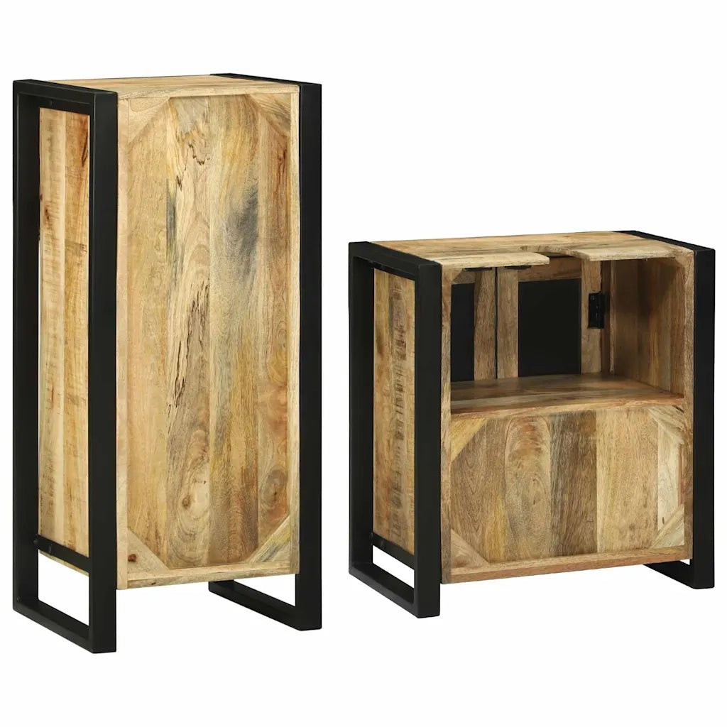 vidaXL Set di mobili per il bagno 2 pcs Legno di mango massello