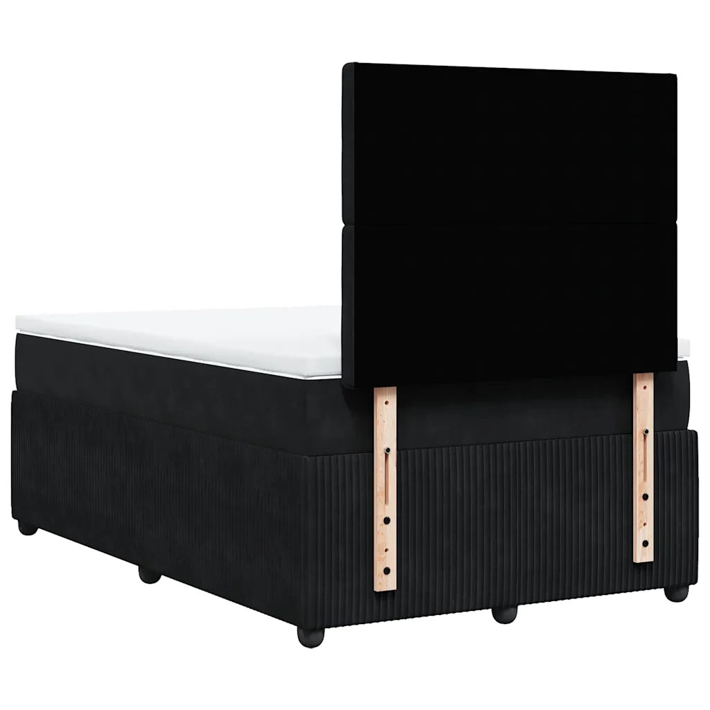 Giroletto a Molle con Materasso Nero 120x200 cm in Velluto 3294624