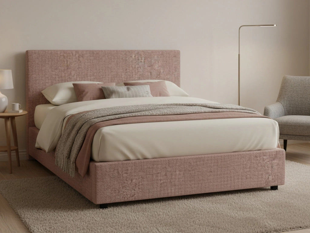 Redditch, Letto Piazza e Mezza Sfoderabile Made in Italy, Rosa Antico