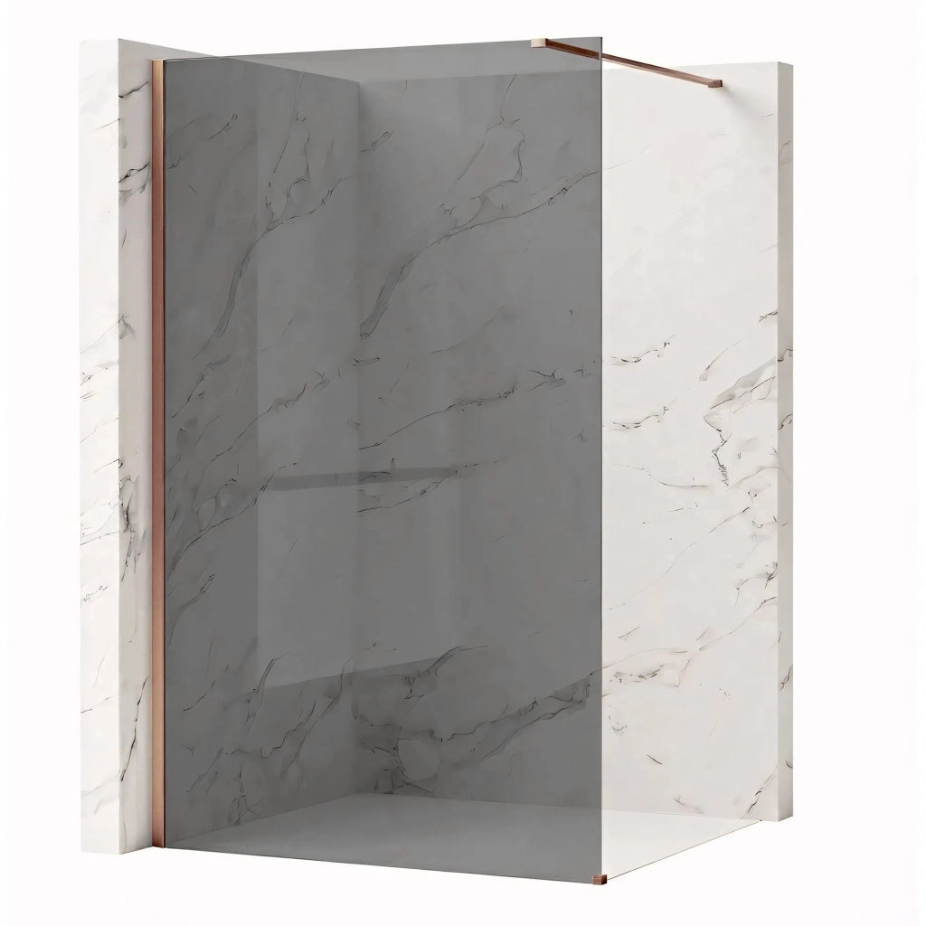 Parete Doccia Rea Flexi Grey / Brush Copper 80