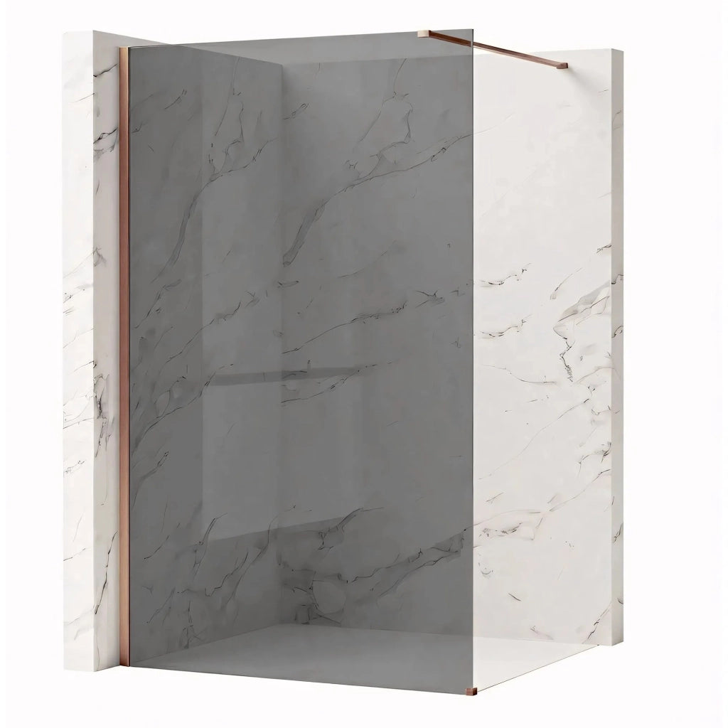 Parete Doccia Rea Flexi Grey / Brush Copper 80
