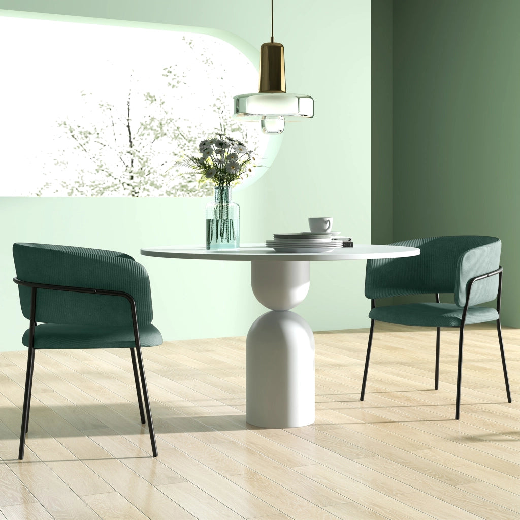 Sedie da pranzo ¨C zephmum ¨C Verde, Tessuto Velluto, Struttura in Metallo