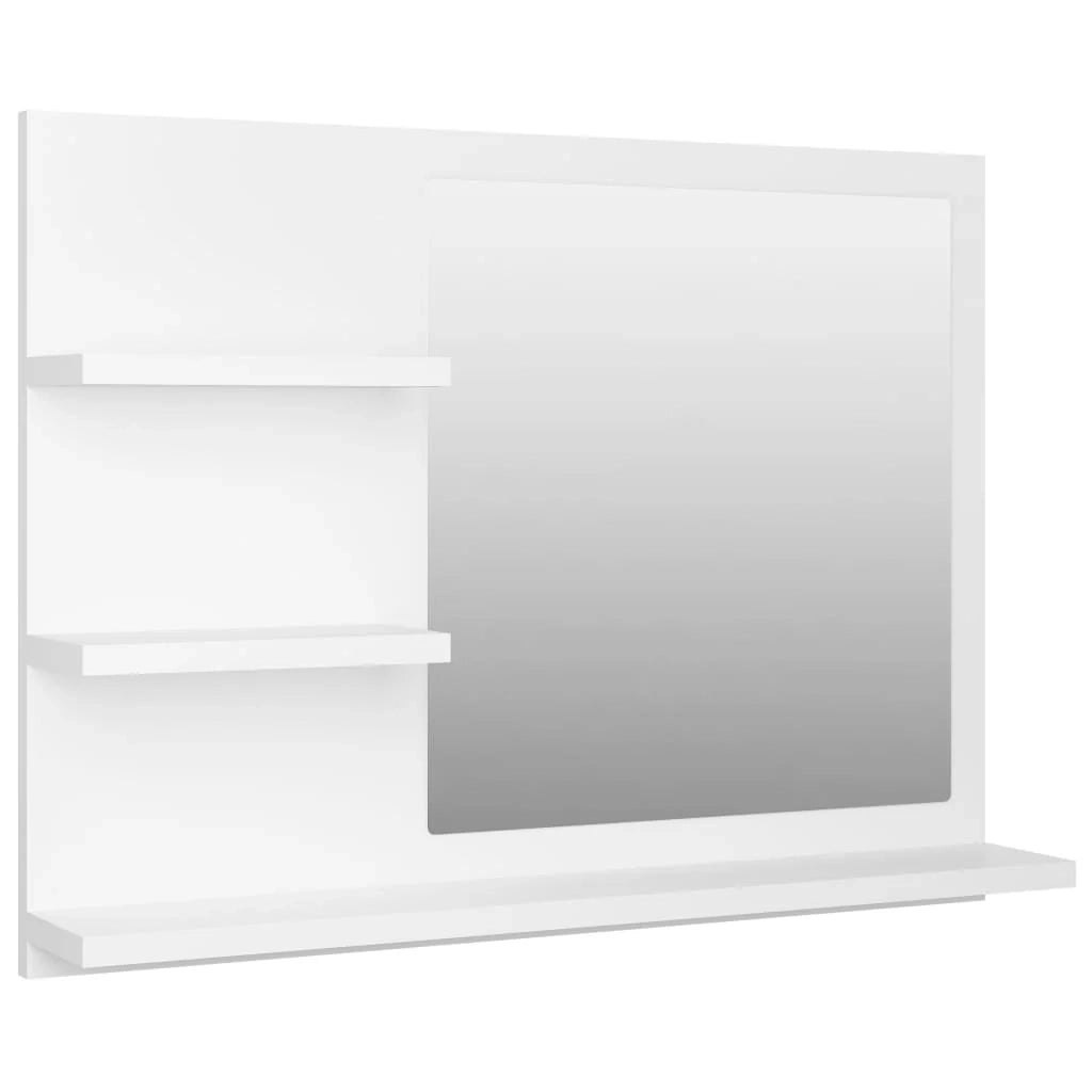 Specchio da bagno 60 x 10,5 x 45 cm in truciolare bianco 02_0006906