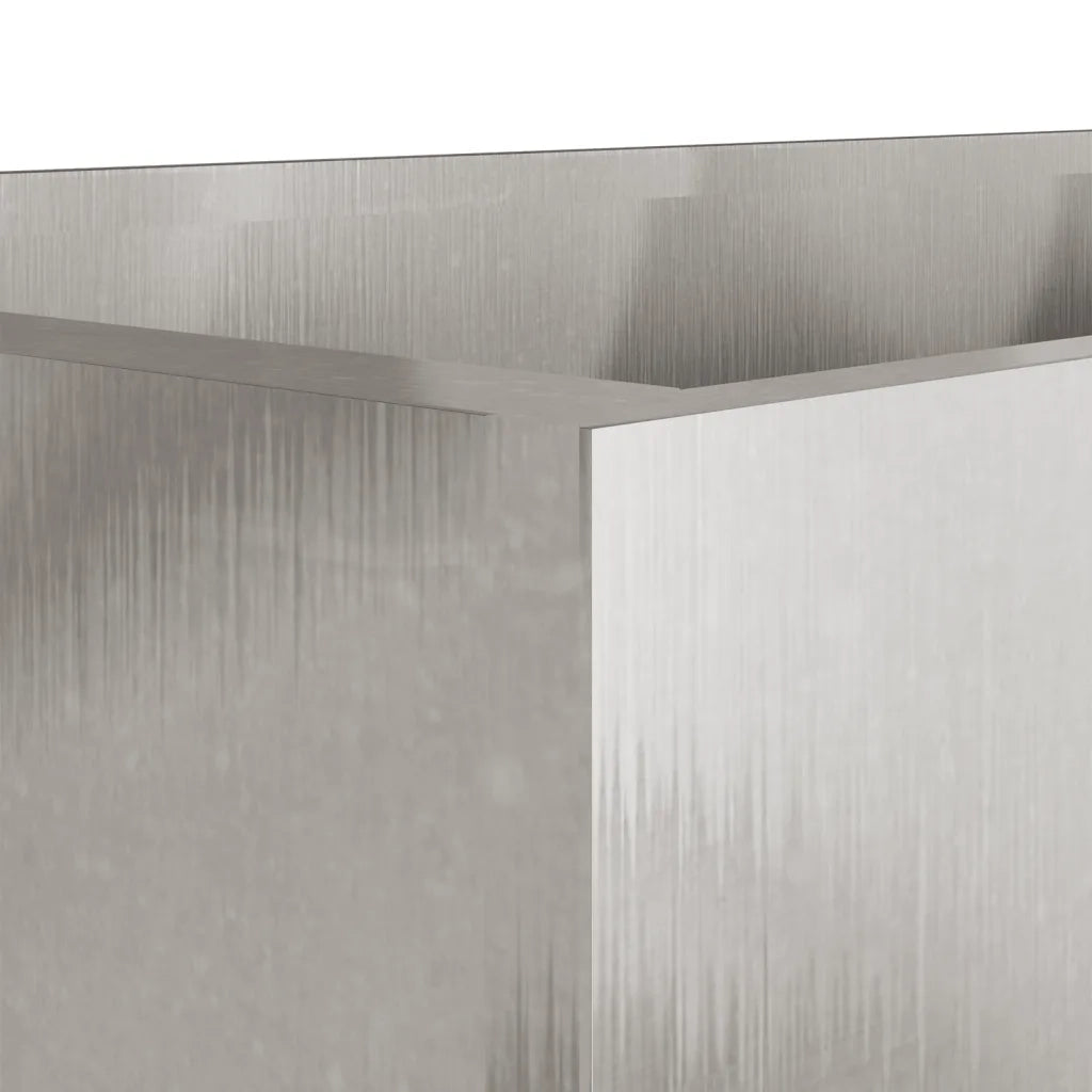 Fioriera | Cassetta per fiori | Vaso Argento 62x30x29 cm in Acciaio Inox