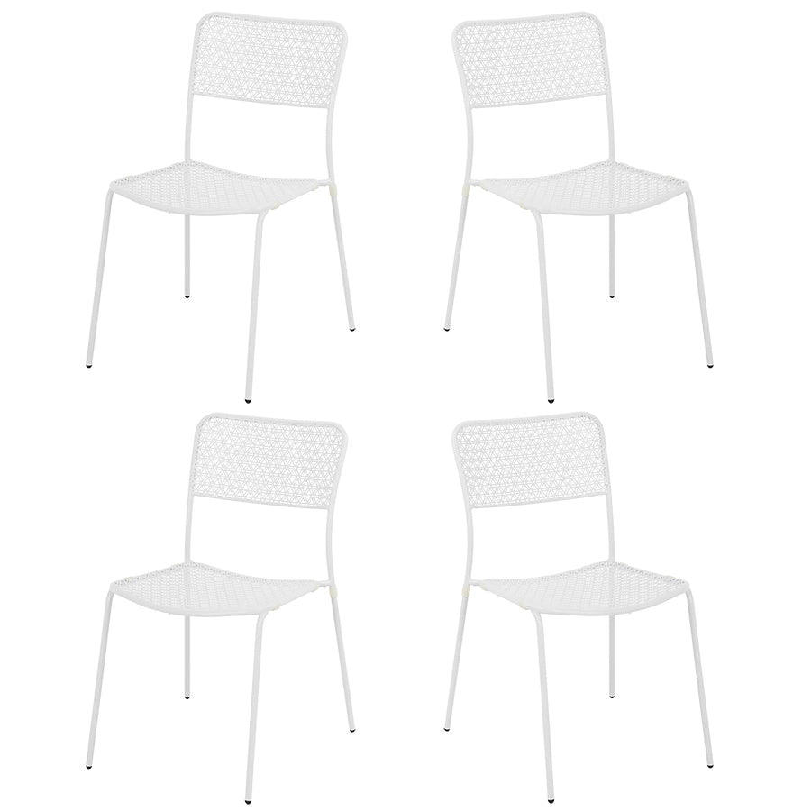 Set 4 Sedie da Giardino 44x45/60x81,5h cm in Metallo Aura Bianco
