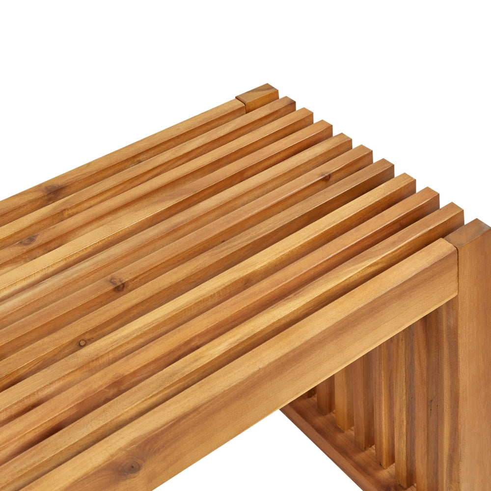 Set da pranzo da giardino 3 pezzi Tavolo rettangolare in legno massiccio di acacia 2 panche Design rustico per interni esterni