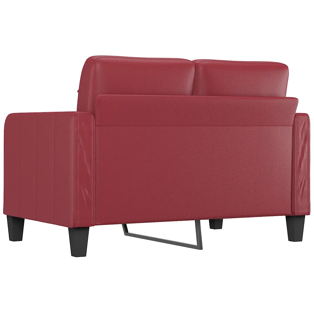 Divano a 2 Posti-Sofa 2 Posti Rosso Vino 120 cm in Similpelle 364584